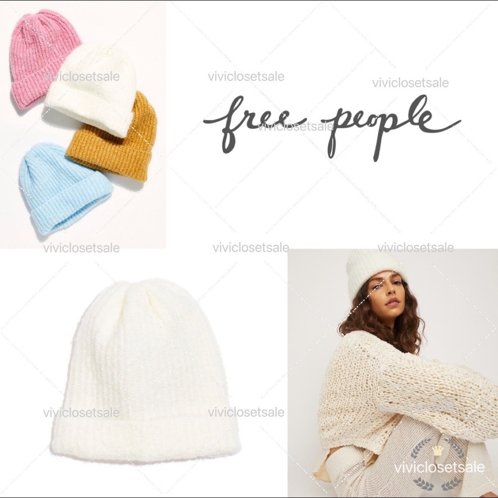 NWT✨FREE PEOPLE Lullaby Rib Beanie white
